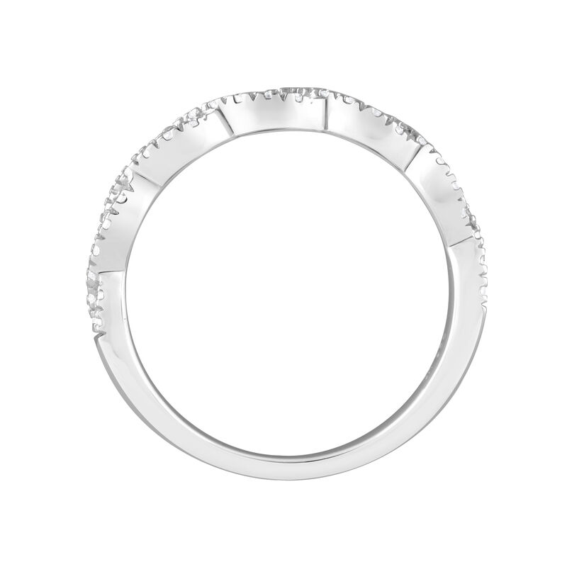 Round Lab Grown Diamond 1/2ctw. Twisted Wedding Ring in 14k White Gold image number null
